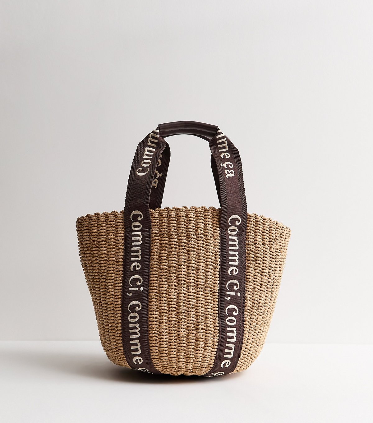 New Look Brown Logo Trim Basket Tote New Look - 4