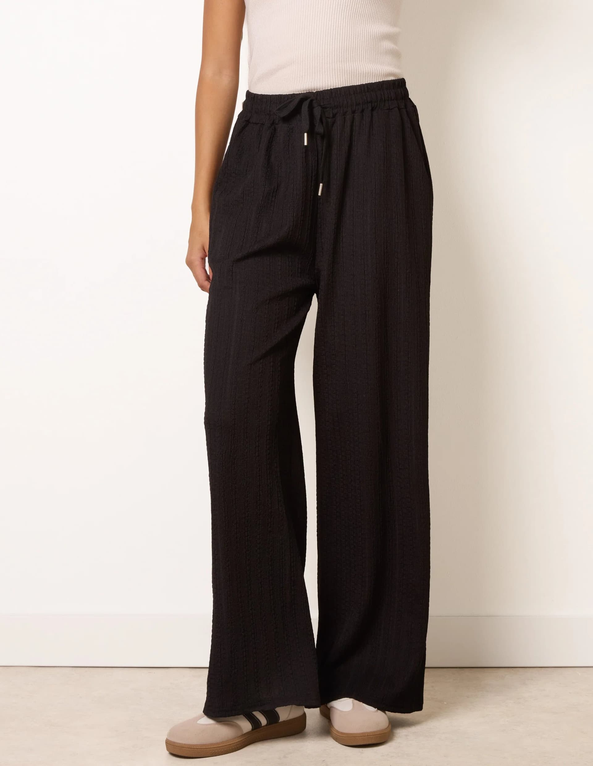 Blue Vanilla Crinkled Drawstring Trousers
