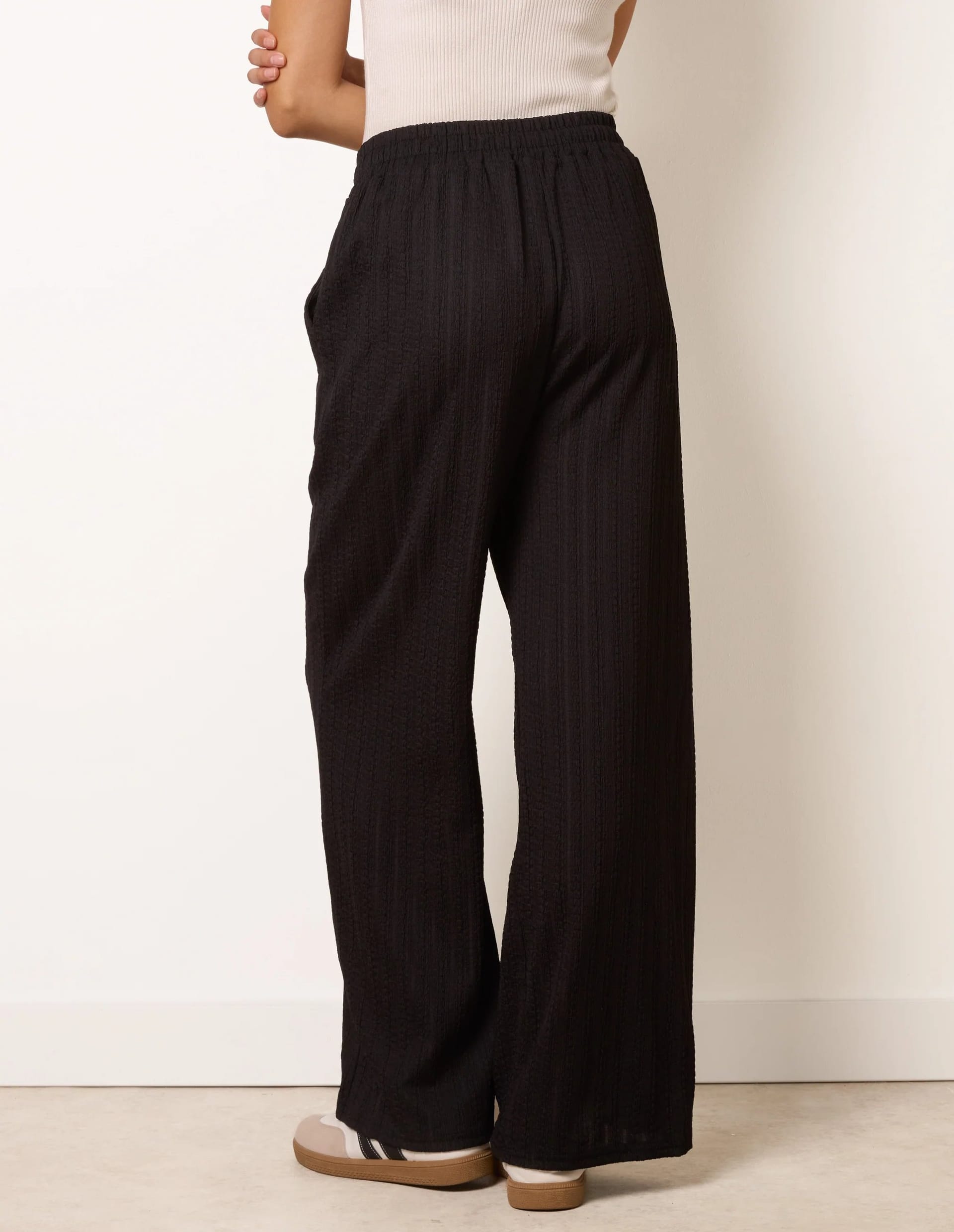 Blue Vanilla Crinkled Drawstring Trousers - 4