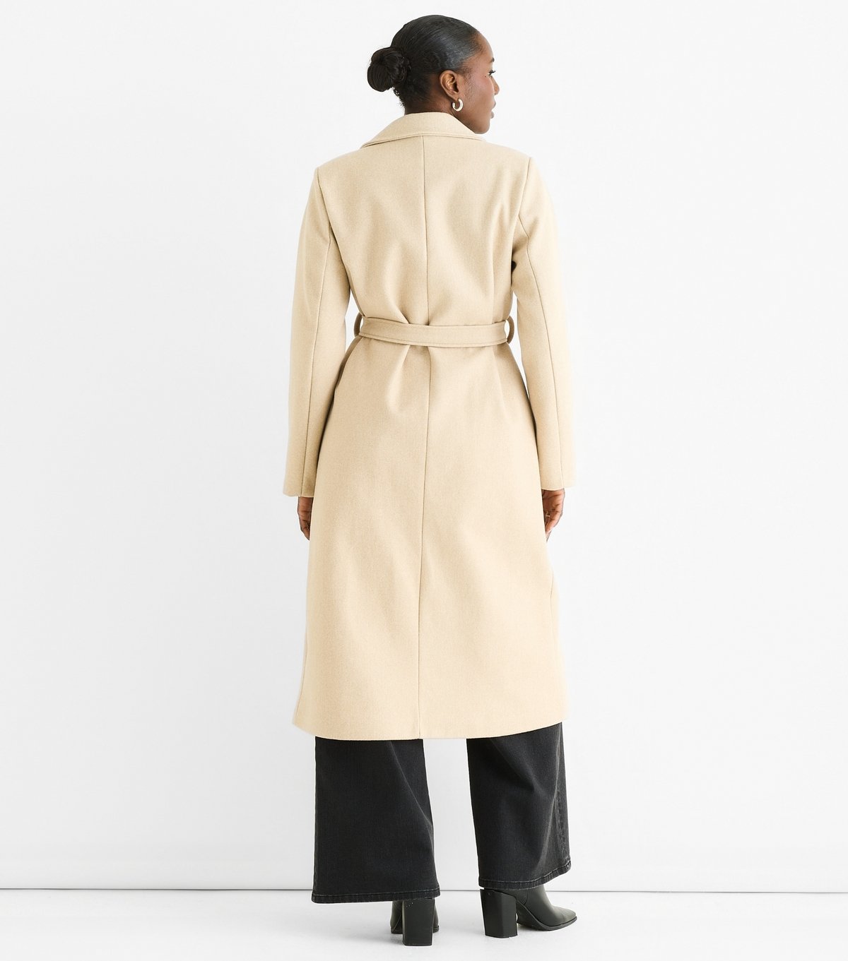 Gini London Women's Oatmeal Double Breasted Collared Coat Gini London New Look - 4