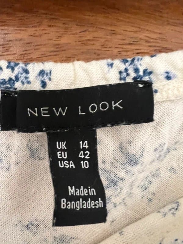 New Look New Look Cream Disty Floral Linen Skirt Size 14