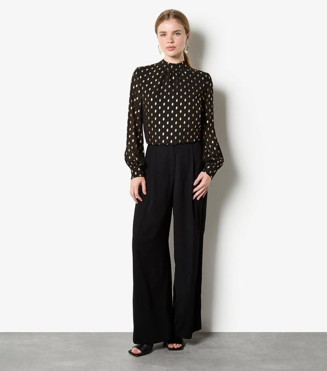 Apricot Women's Black Foil Print High Neck Top Apricot New Look - 2