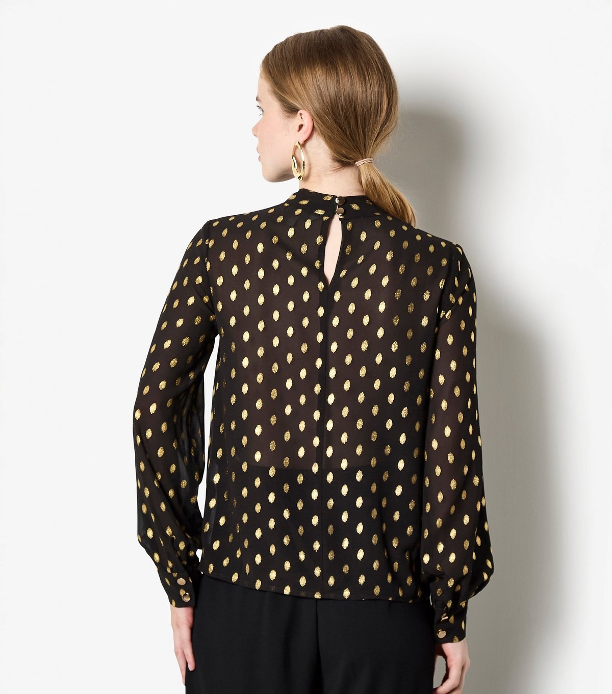 Apricot Women's Black Foil Print High Neck Top Apricot New Look - 3