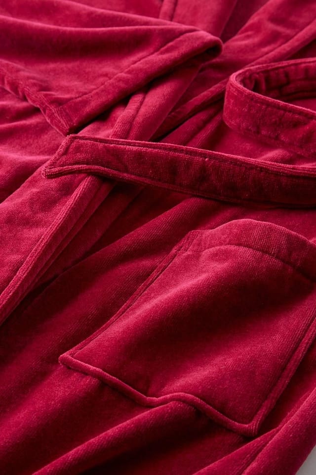 Christy CHRISTY Women's 'Supreme Velour' 100% Sheared Cotton Bath Robe in Raspberry - 3