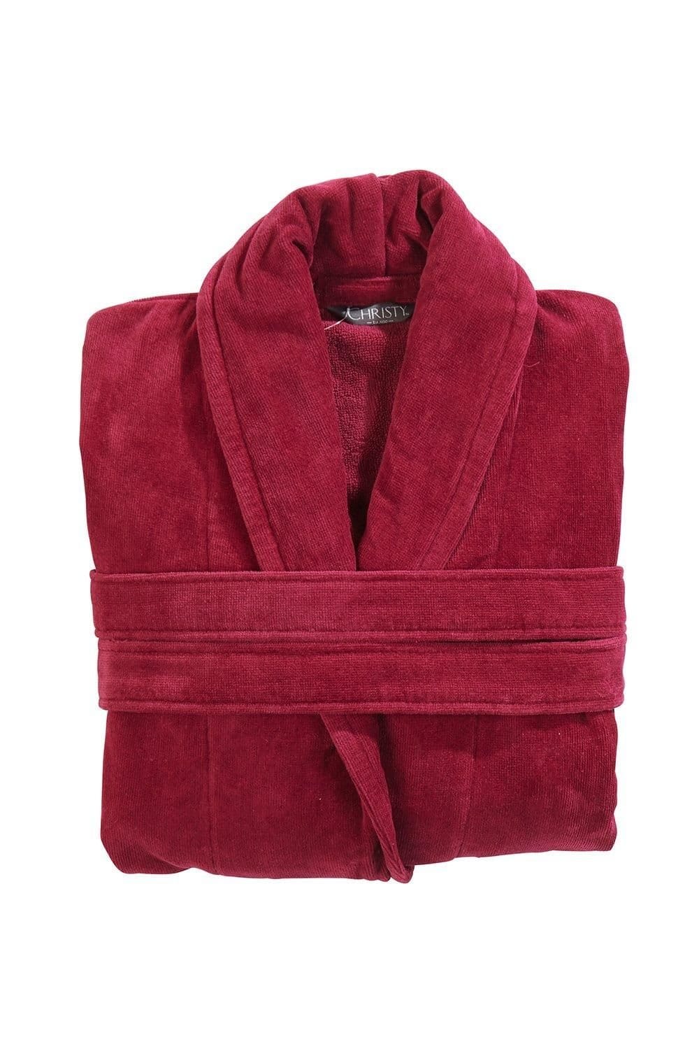 Christy CHRISTY Women's 'Supreme Velour' 100% Sheared Cotton Bath Robe in Raspberry - 4