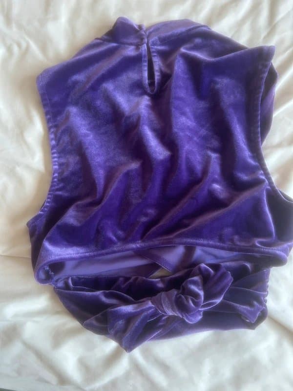 Bershka Bershka purple velvet high neck top