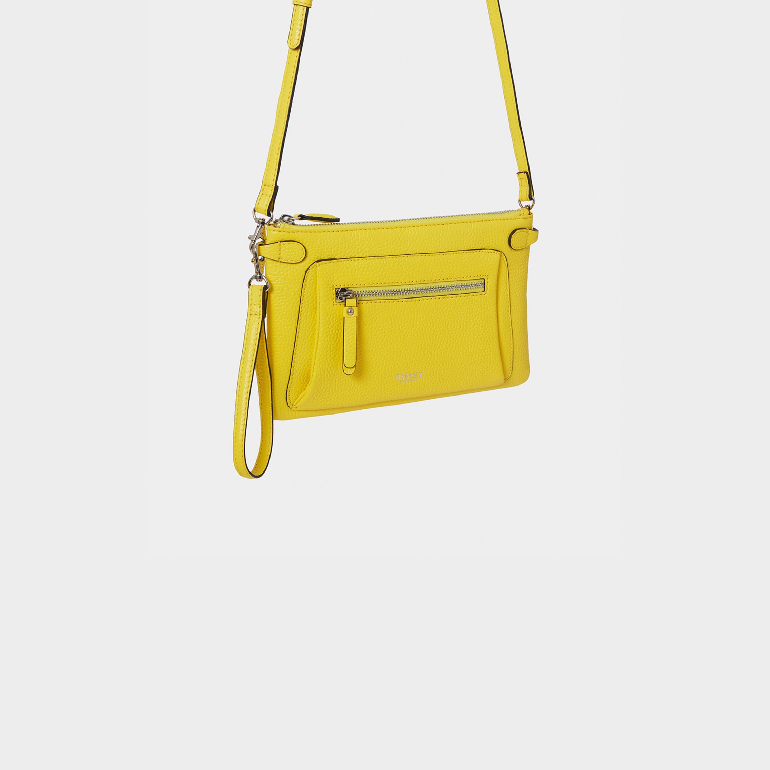 OSPREY LONDON OSPREY LONDON Women's The Ruby Leather Crossbody Clutch Bag in Yellow - 2