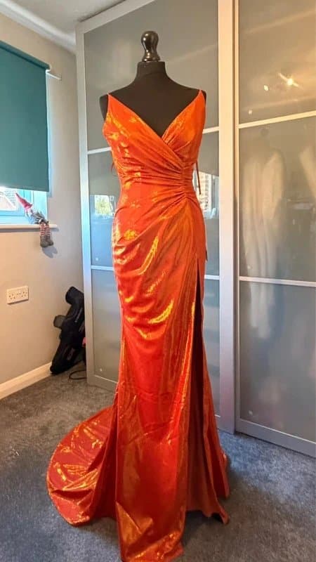 portia scarlett Portia & Scarlett iridescent burnt orange prom/ evening gown size Uk 10