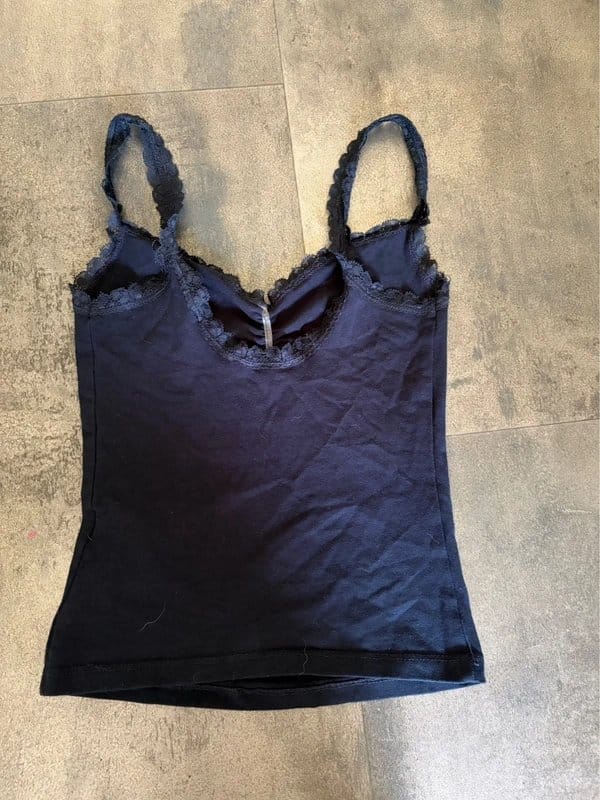 Bershka Navy Lace Top