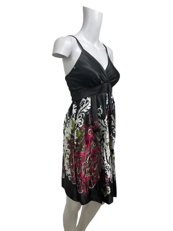 Handmade Women's Satin Slip Dress Size XS 6-8 Raspberry Handmade Ruffle Back NEW EU34