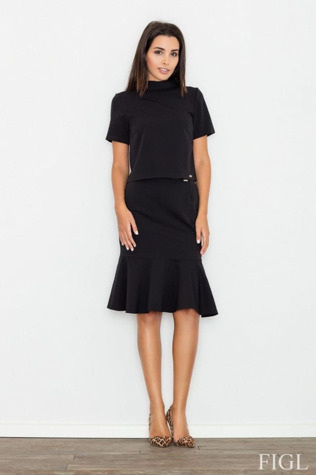 Love Lace Love Lace Women's Layered Turtleneck Short Sleeve Blouse Style 77048 in Black - 2