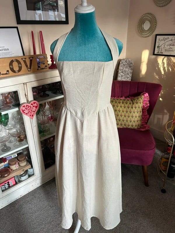 Kaywide Cream Halter Neck Long Dress