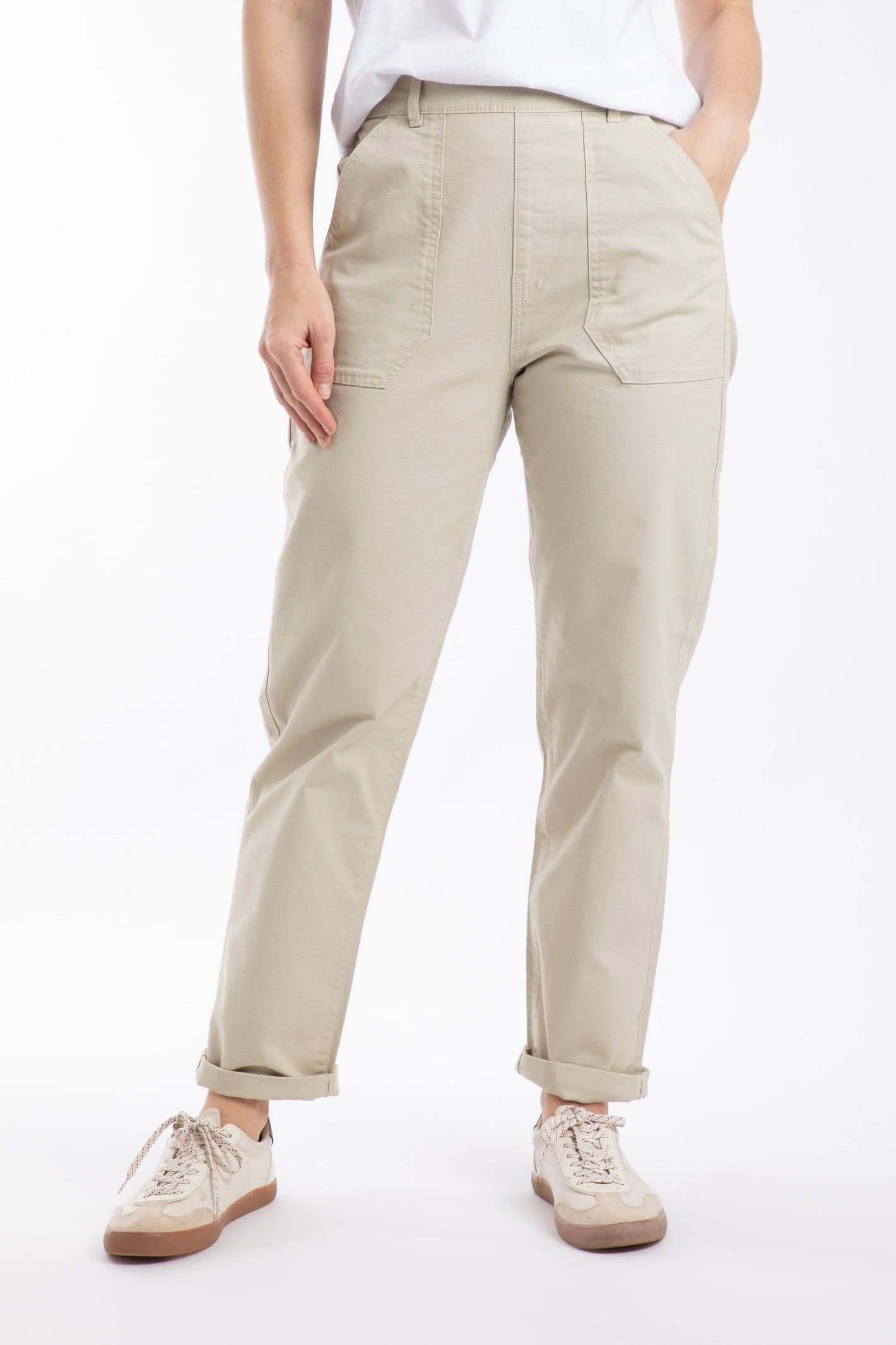 Weird Fish Weird Fish Women's Malorri Chino Trousers in Stone
