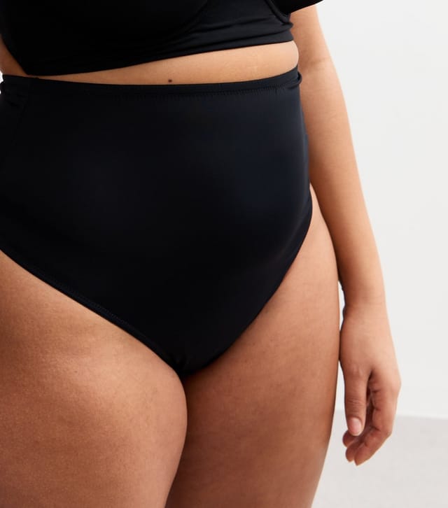 New Look Women's Plus Size Black High Waisted Micro Thong Curves New Look - 2