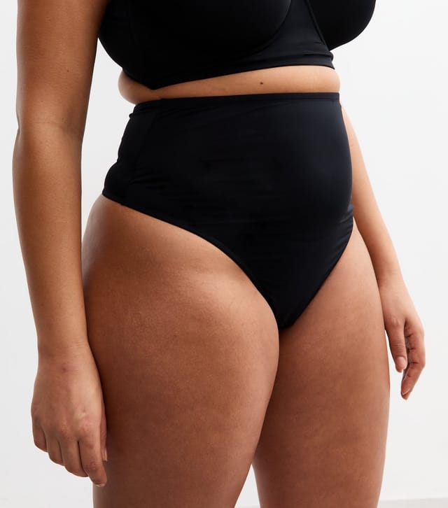 New Look Women's Plus Size Black High Waisted Micro Thong Curves New Look - 3