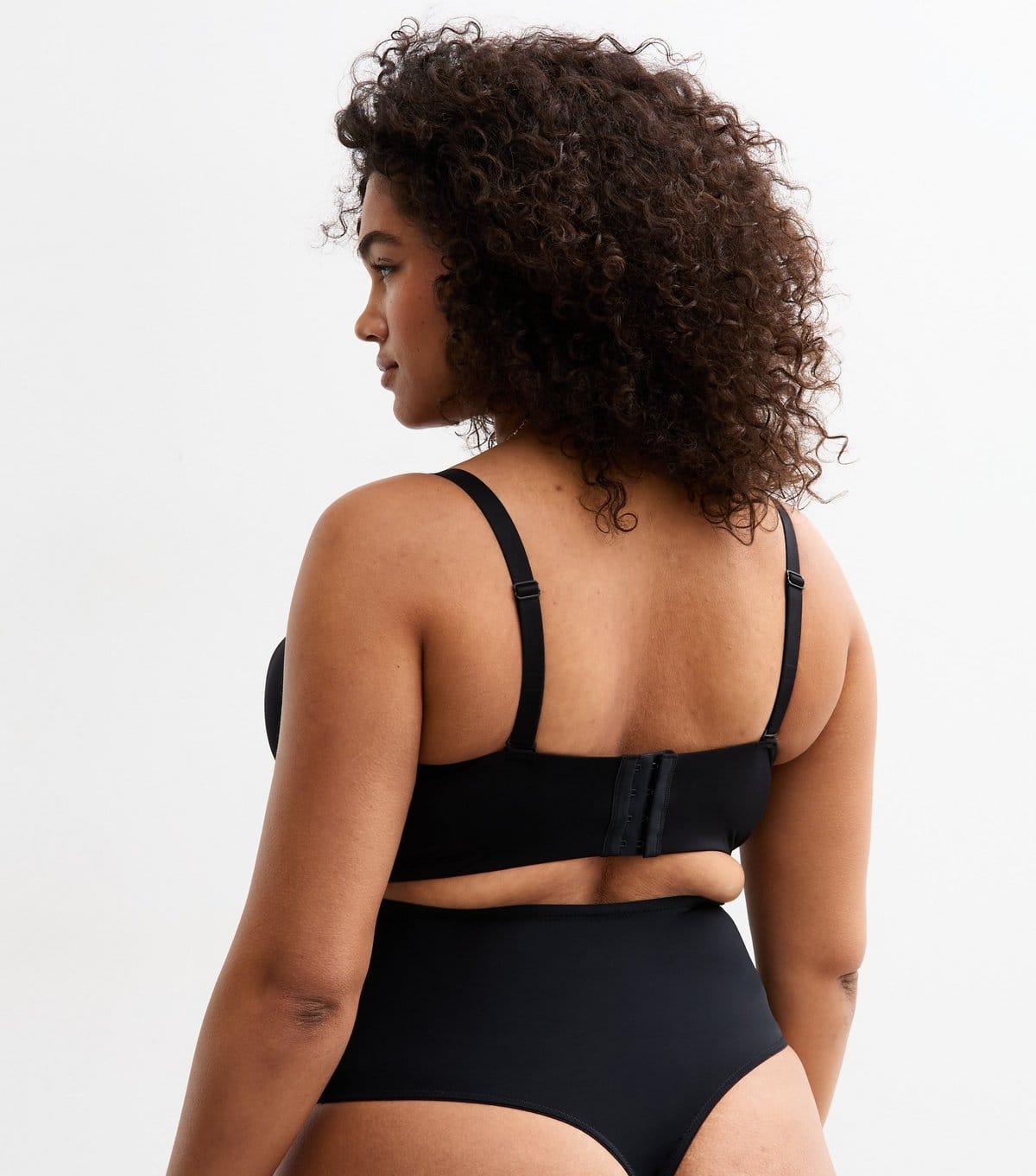 New Look Women's Plus Size Black High Waisted Micro Thong Curves New Look - 4