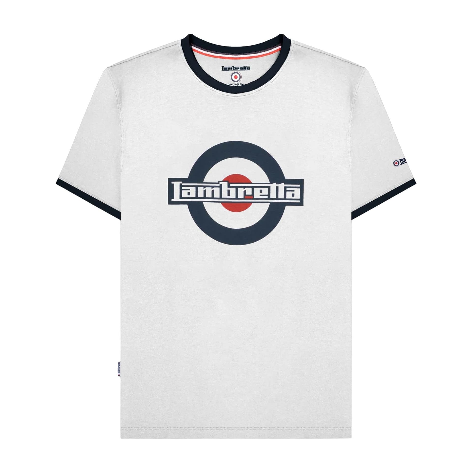 Lambretta Lambretta Men's SS25 Ringer Logo T-Shirt in Off-White