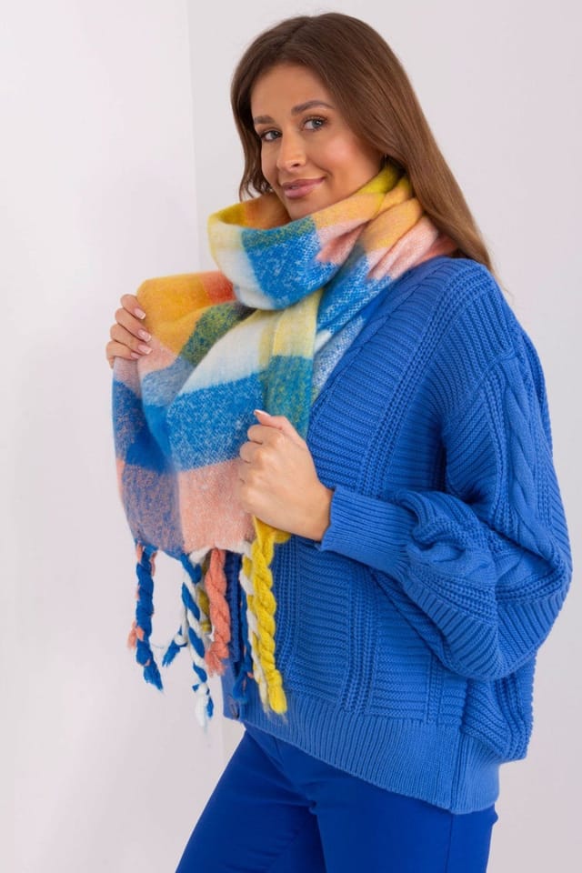 Love Lace Love Lace Women's Long Colorful Plaid Scarf with Tassels for Fall Winter Wear - 2