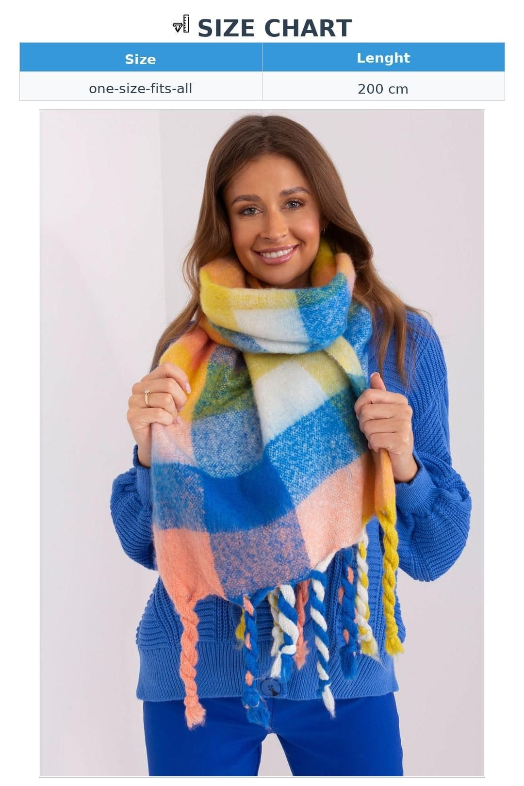 Love Lace Love Lace Women's Long Colorful Plaid Scarf with Tassels for Fall Winter Wear - 4
