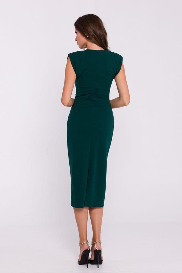 Love Lace Love Lace Women's Minimalist Stretch Knit Tube Midi Dress Style 201098 in Green - 2