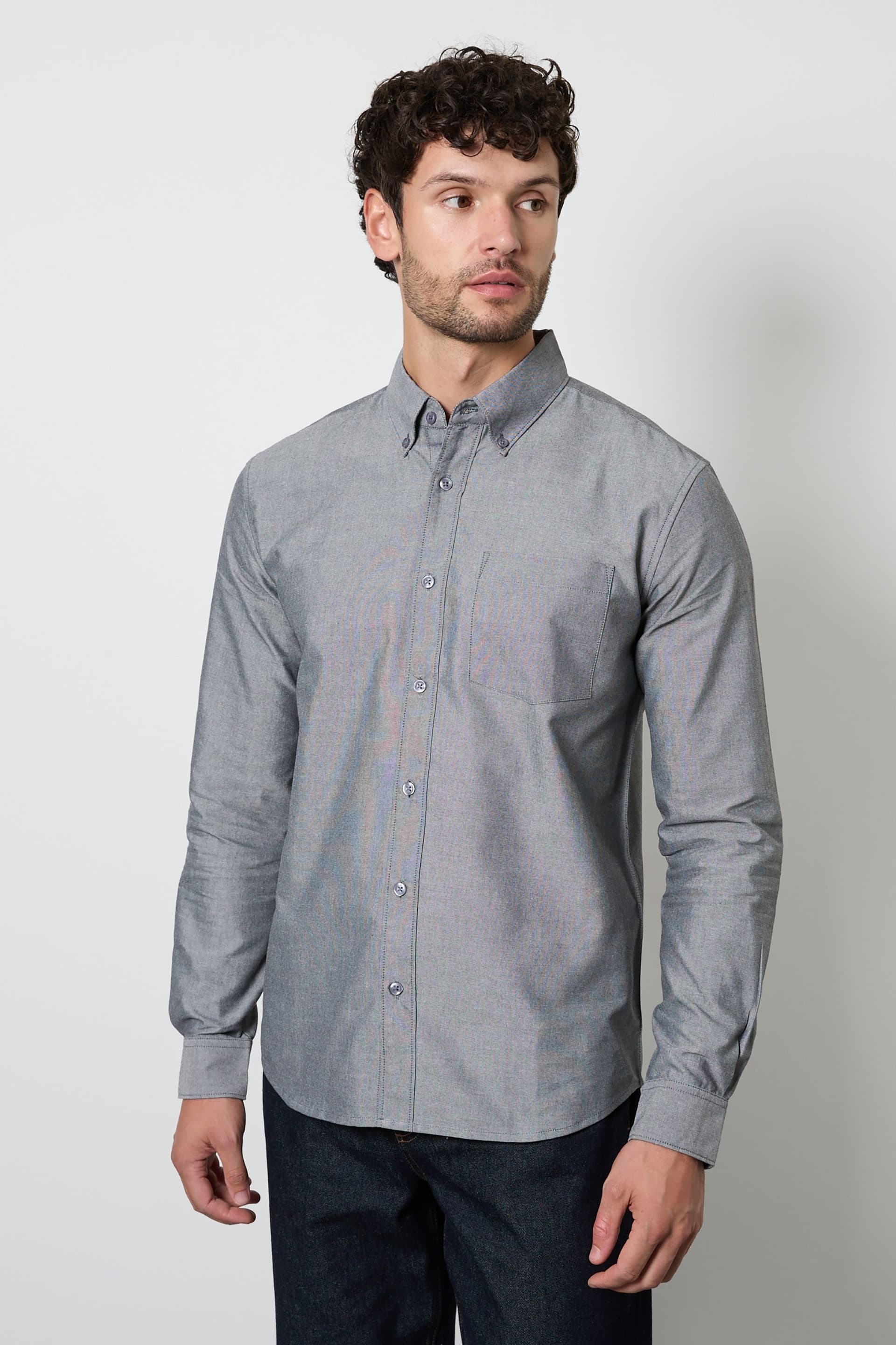 Burton Burton Men's Dark Grey Oxford Long Sleeve Shirt