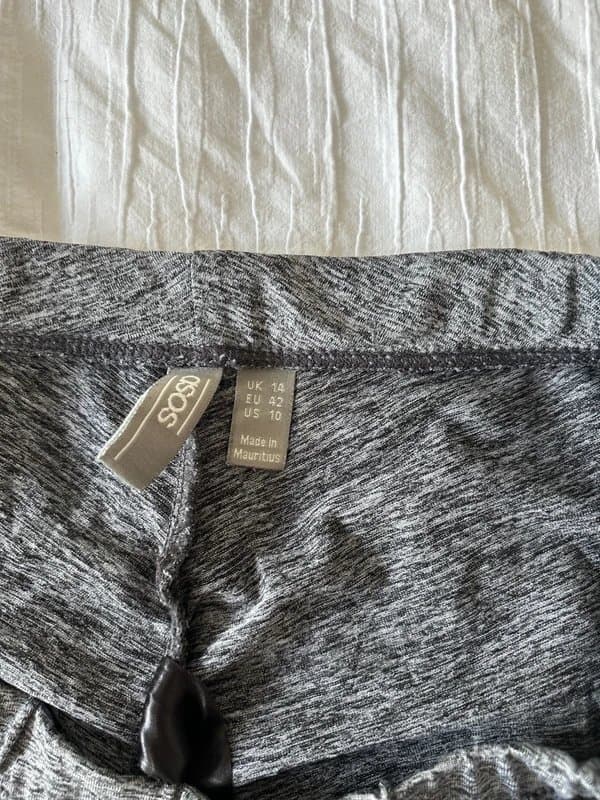 ASOS ASOS grey marl ruched leggings - size 14
