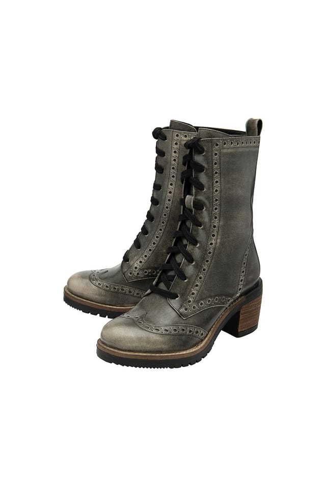 Ravel Ravel Women's 'Yarrow' Leather Lace-Up Boots in Dark Grey - 2