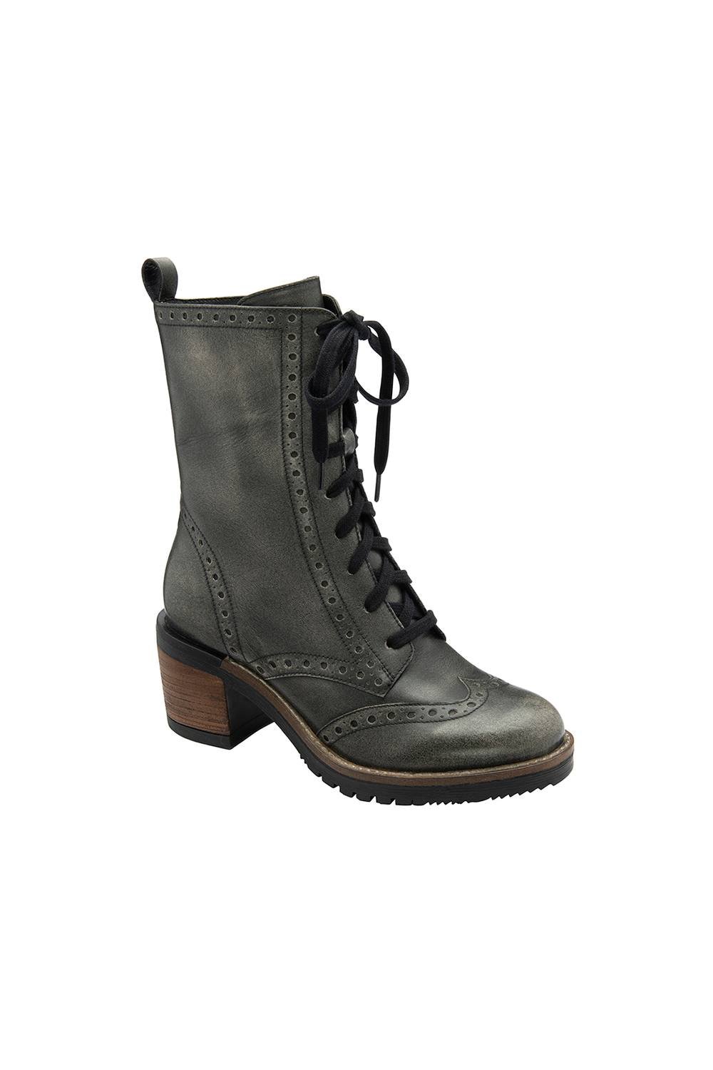 Ravel Ravel Women's 'Yarrow' Leather Lace-Up Boots in Dark Grey - 3