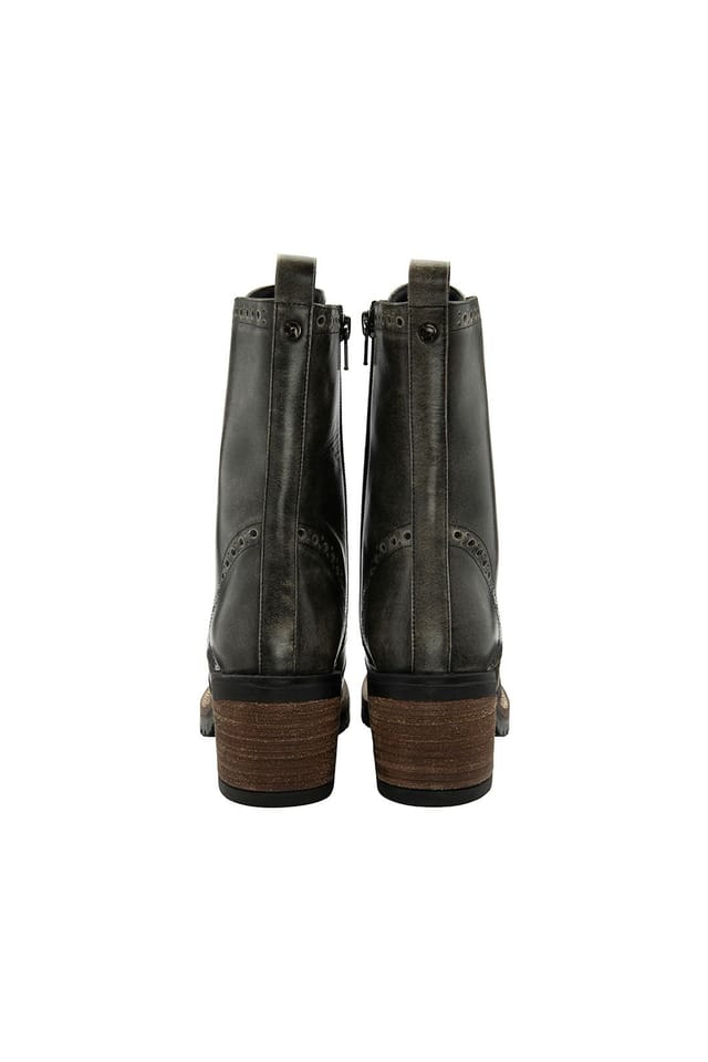 Ravel Ravel Women's 'Yarrow' Leather Lace-Up Boots in Dark Grey - 3