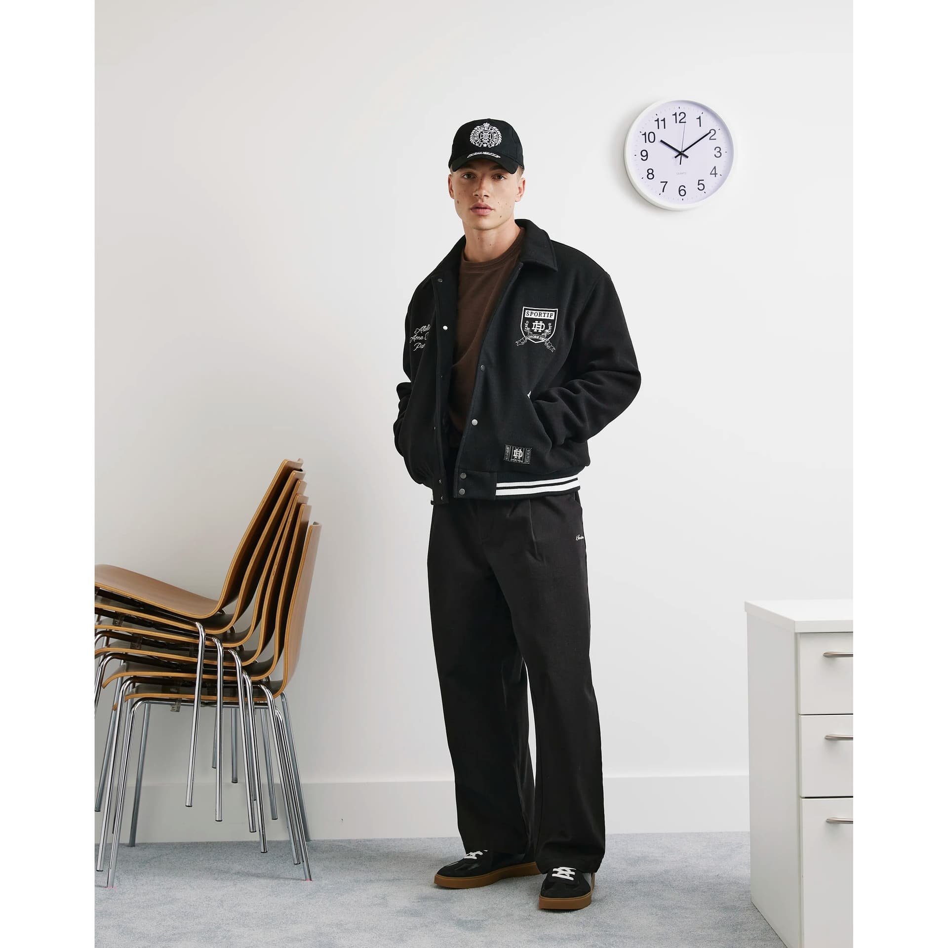 River Island Mens River Island Black Cotton Balloon Leg Trousers