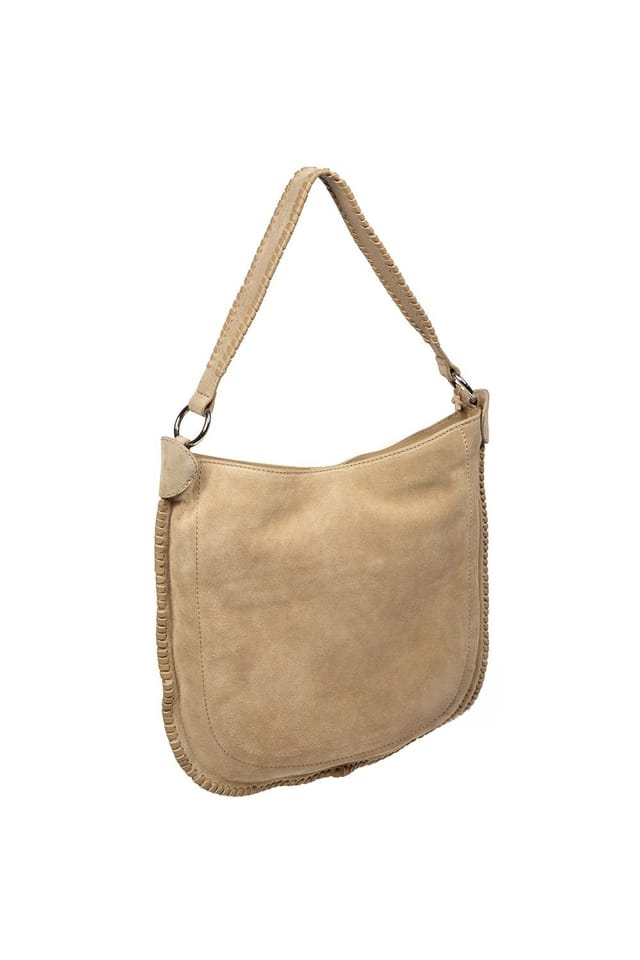 Cultured London Cultured London Women's 'Bonnie' Leather Shoulder Bag in Beige - 3