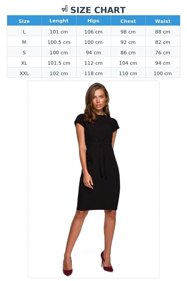 Love Lace Love Lace Women's Minimalist Bodycon Dress With Double Belt in Black - 3