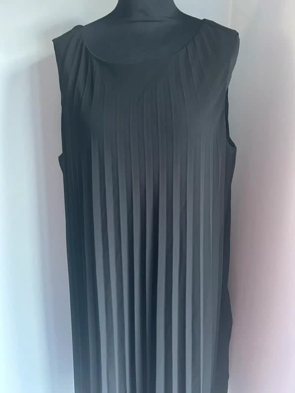 New Look New Look Curves black pleated chiffon midi dress 24 (ref v7)cruise wedding