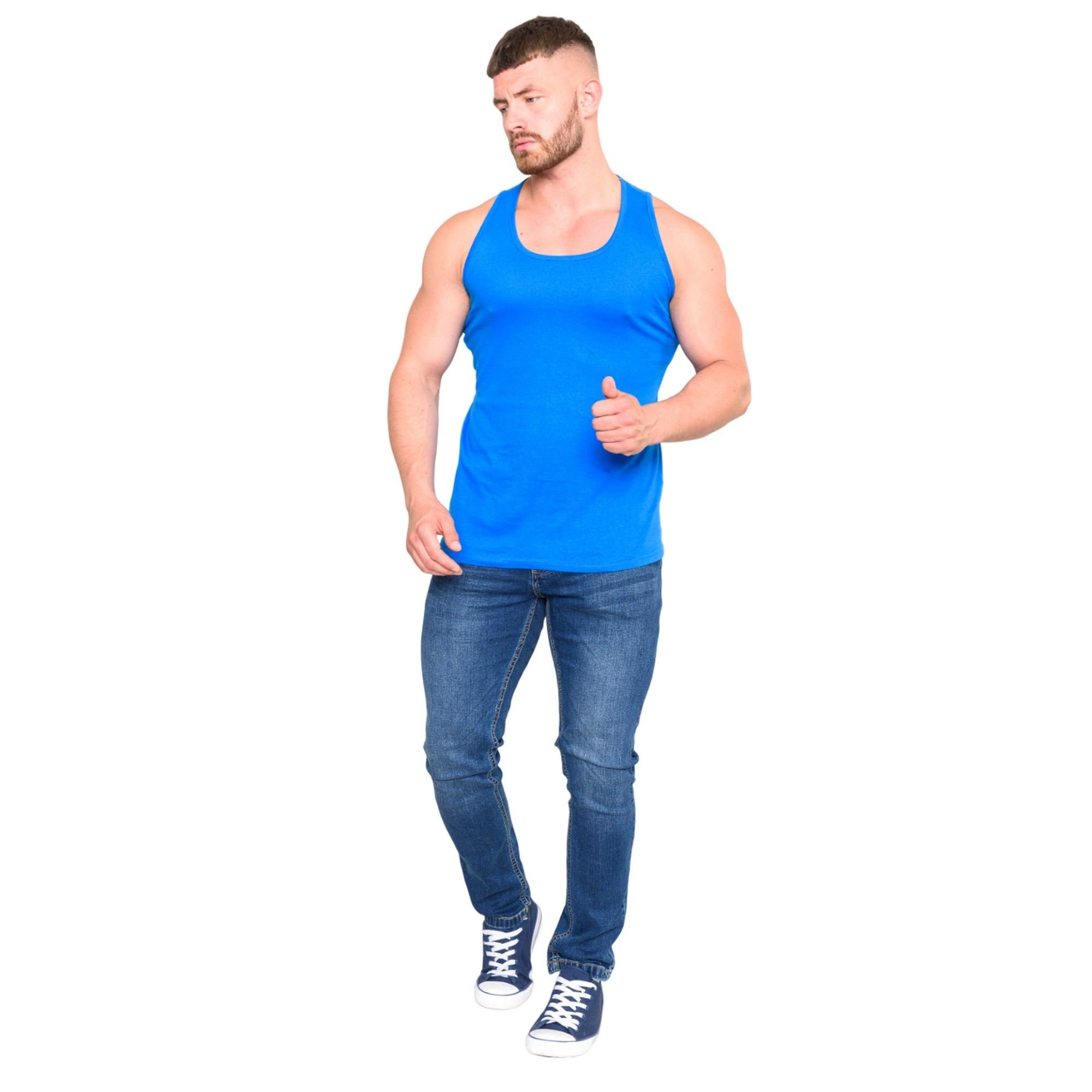Duke Clothing Duke Clothing Men's D555 Fabio Tank Top in Blue - 3