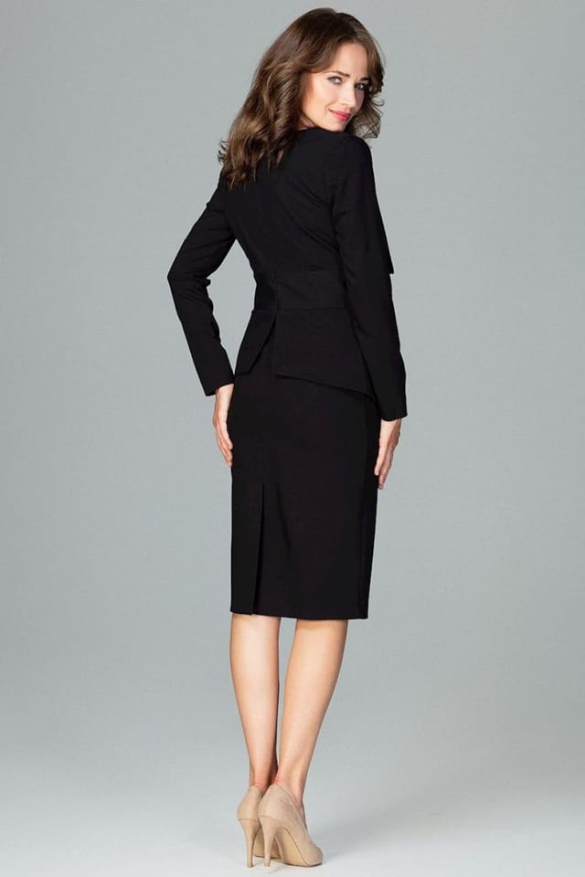 Love Lace Love Lace Women's Knee Length Cocktail Dress with Long Sleeves in Black - 3