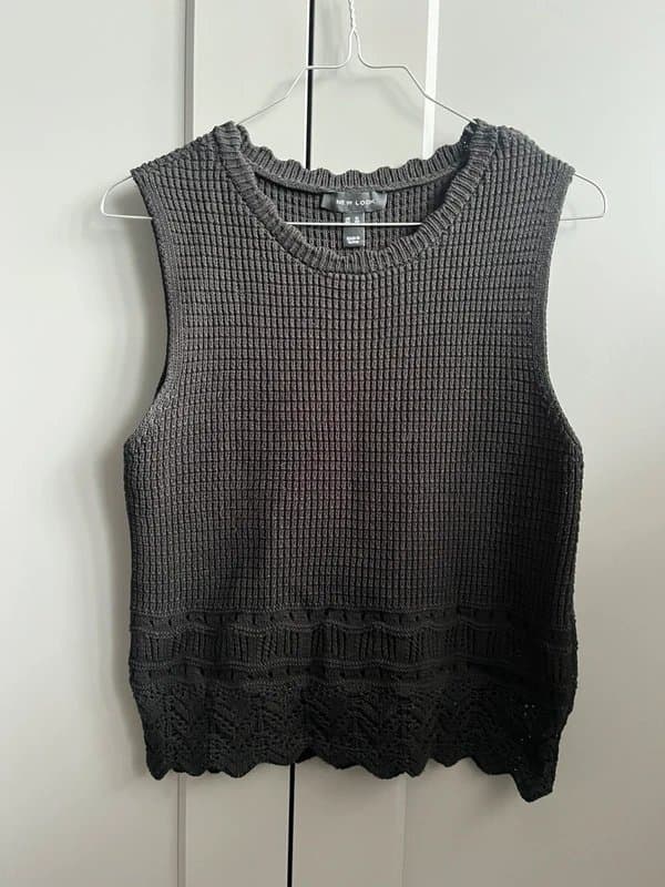 New Look Black crochet style top