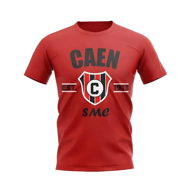 Caen Caen Men's Mens Established Football T-Shirt in Red - 2