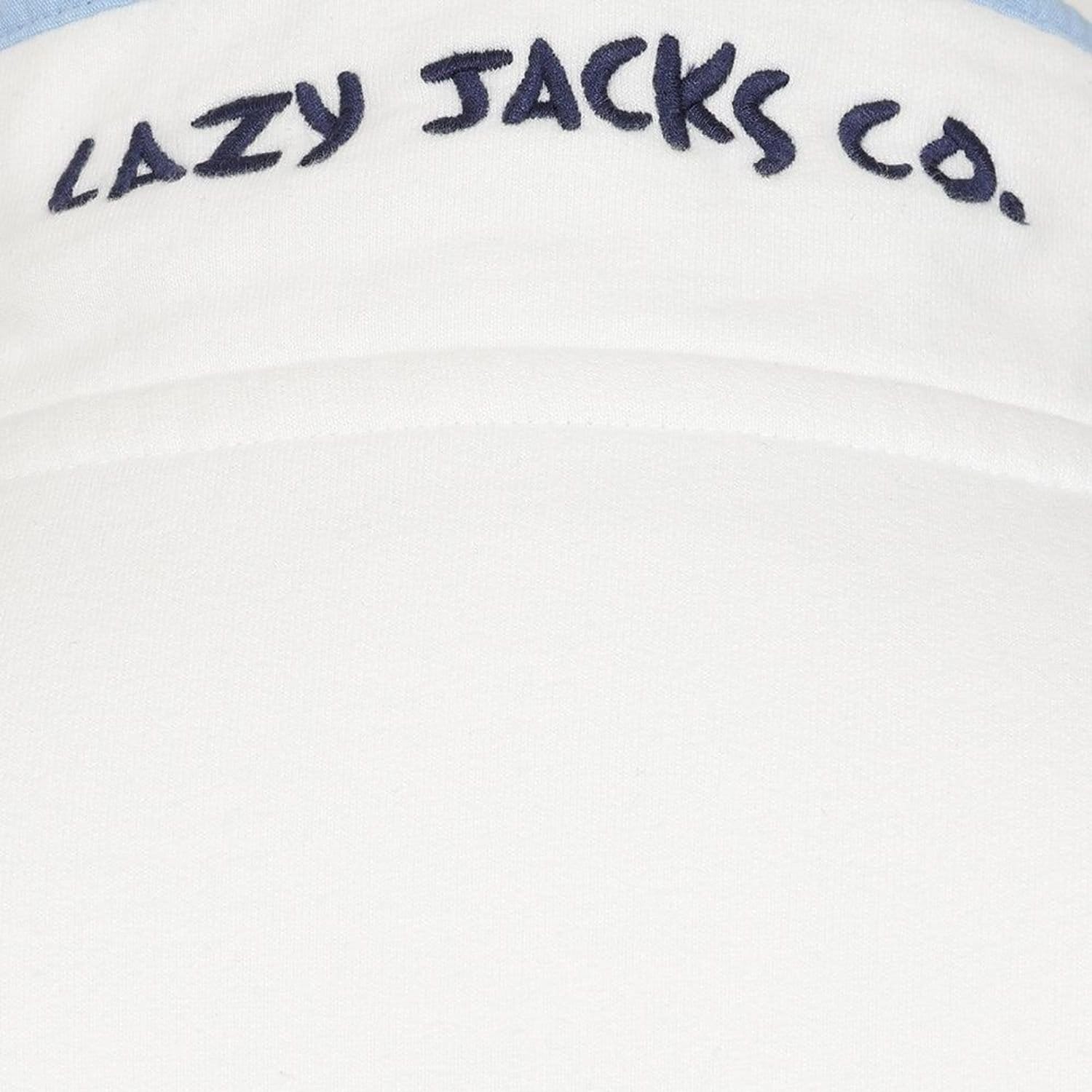 Lazy Jacks Lazy Jacks Women's Striped Button Neck Sweatshirt in White - 4