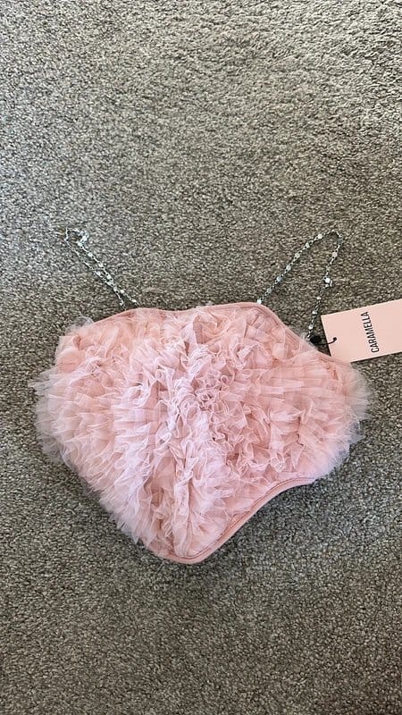 Caramella Caramella camille tulle crop top in pink blush - 1