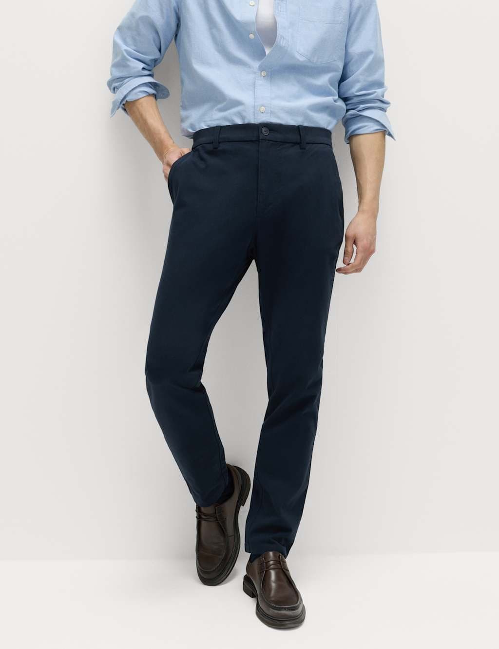 Marks & Spencer M&S The Ultimate Slim Fit Twill Chinos Navy