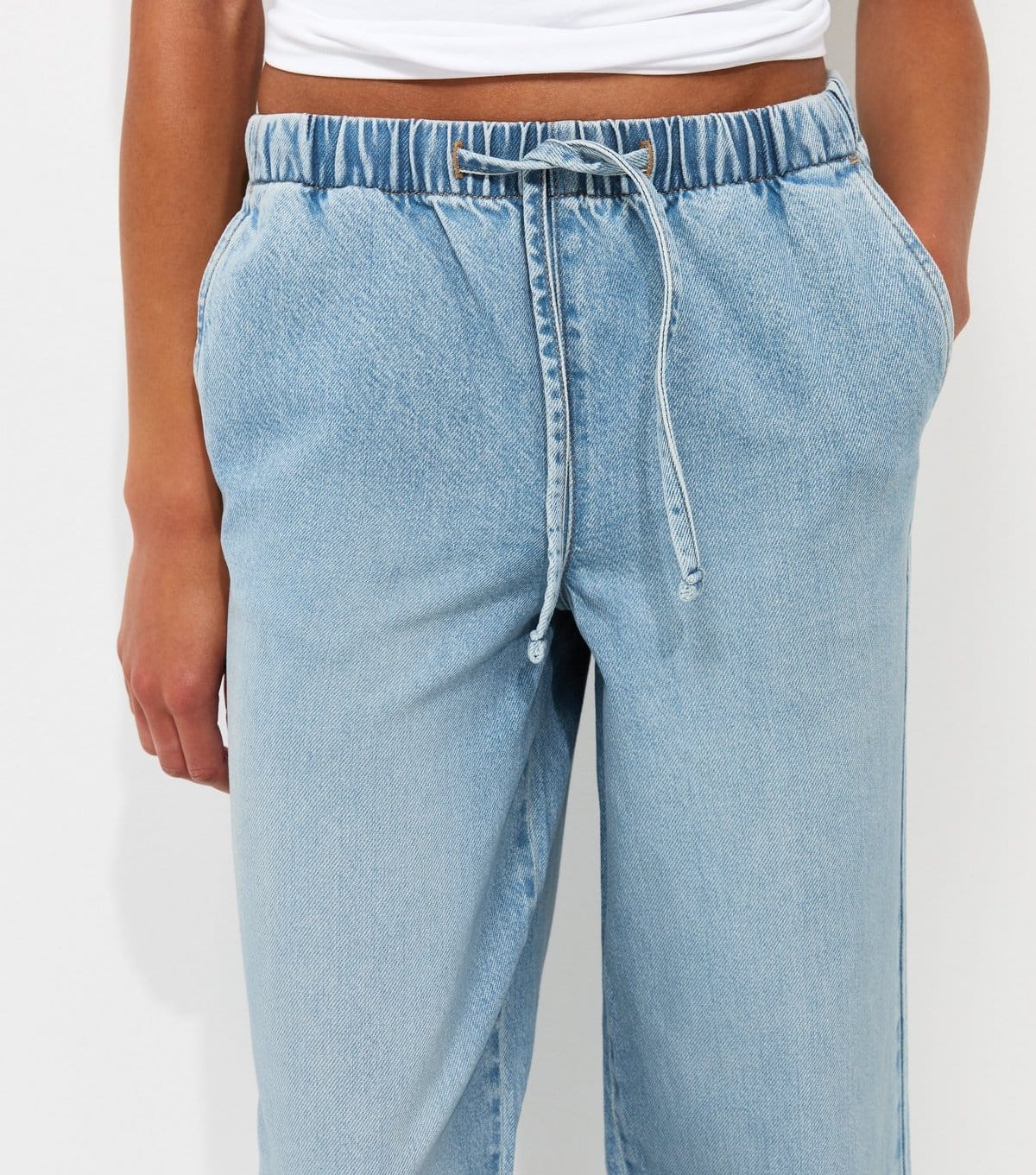 New Look Women's Petite Light Blue Pull On Wide Leg Jeans New Look - 4