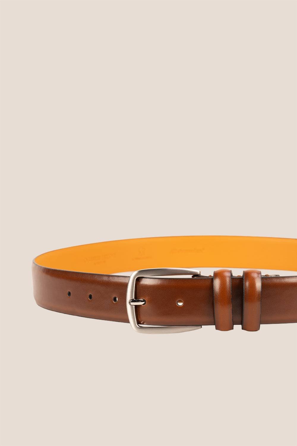 Oswin Hyde Oswin Hyde Men's Gavin Smooth Leather Belt with Pin Buckle in Tan - 2