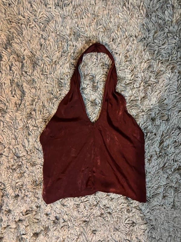 ASOS Brown, silk halter neck top 🤎