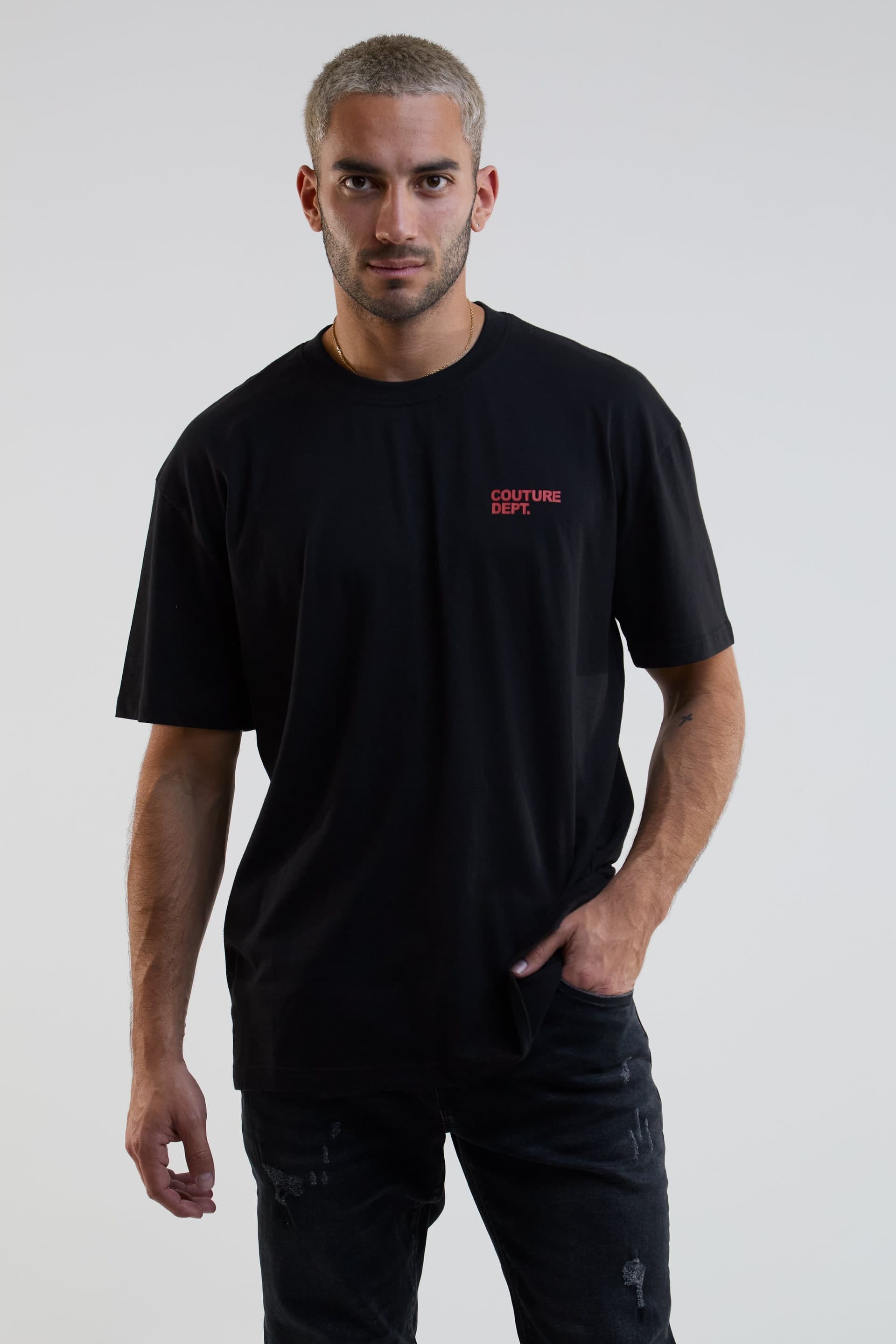 BCouture BCouture Men's Oversized Cotton T-Shirt in Black