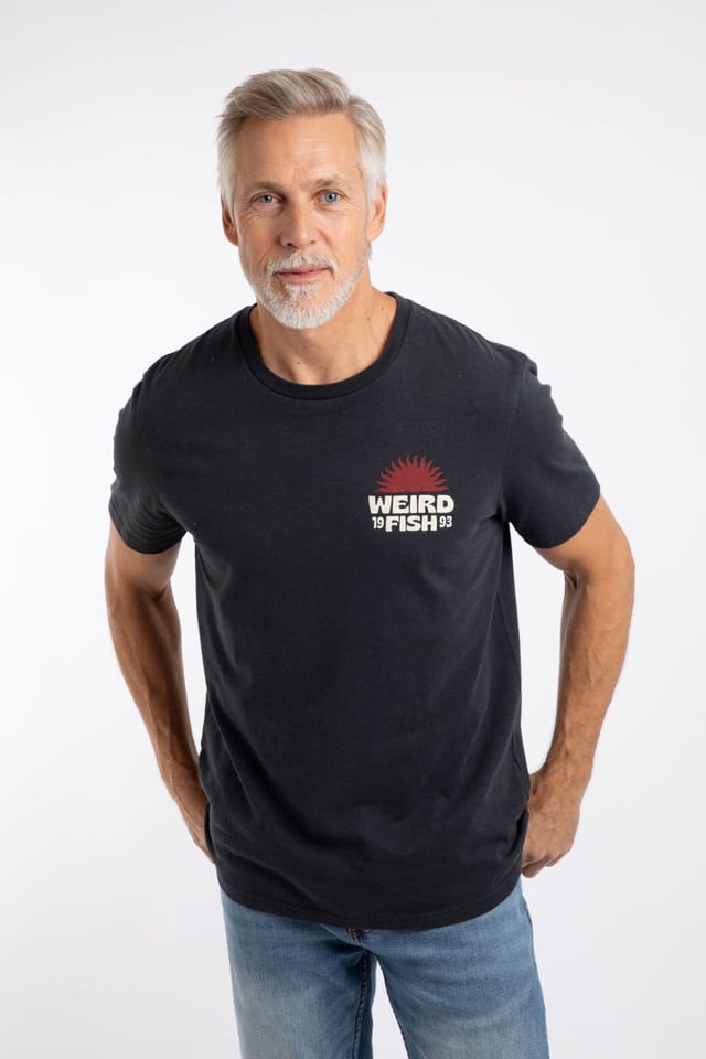 Weird Fish Weird Fish Men's Sun Beam Graphic T-Shirt in Charcoal - 3