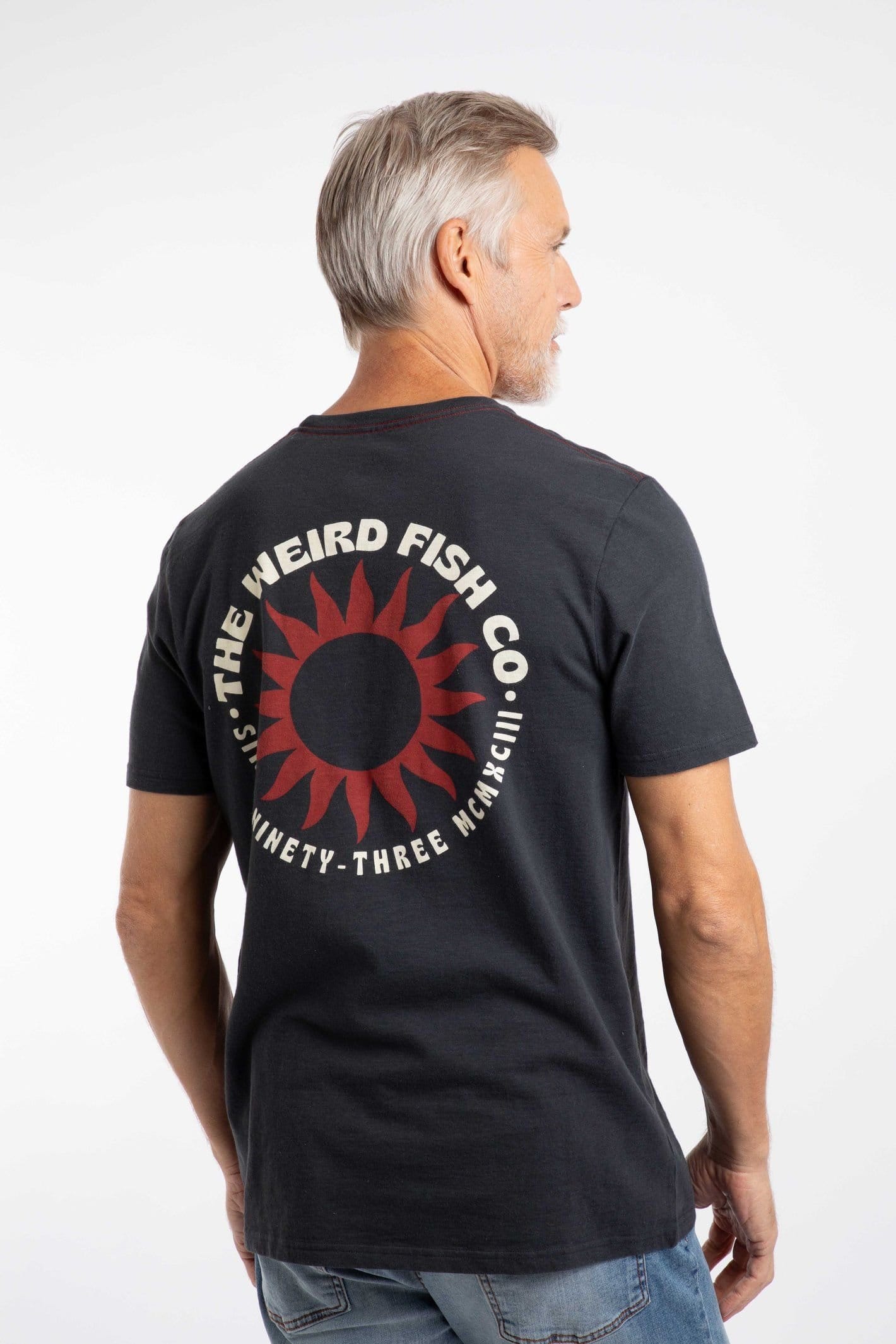 Weird Fish Weird Fish Men's Sun Beam Graphic T-Shirt in Charcoal - 4