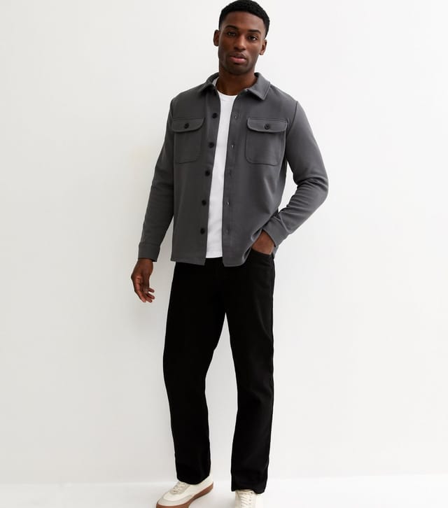Only and Sons Men's Dark Grey Twill Overshirt Only and Sons New Look - 3