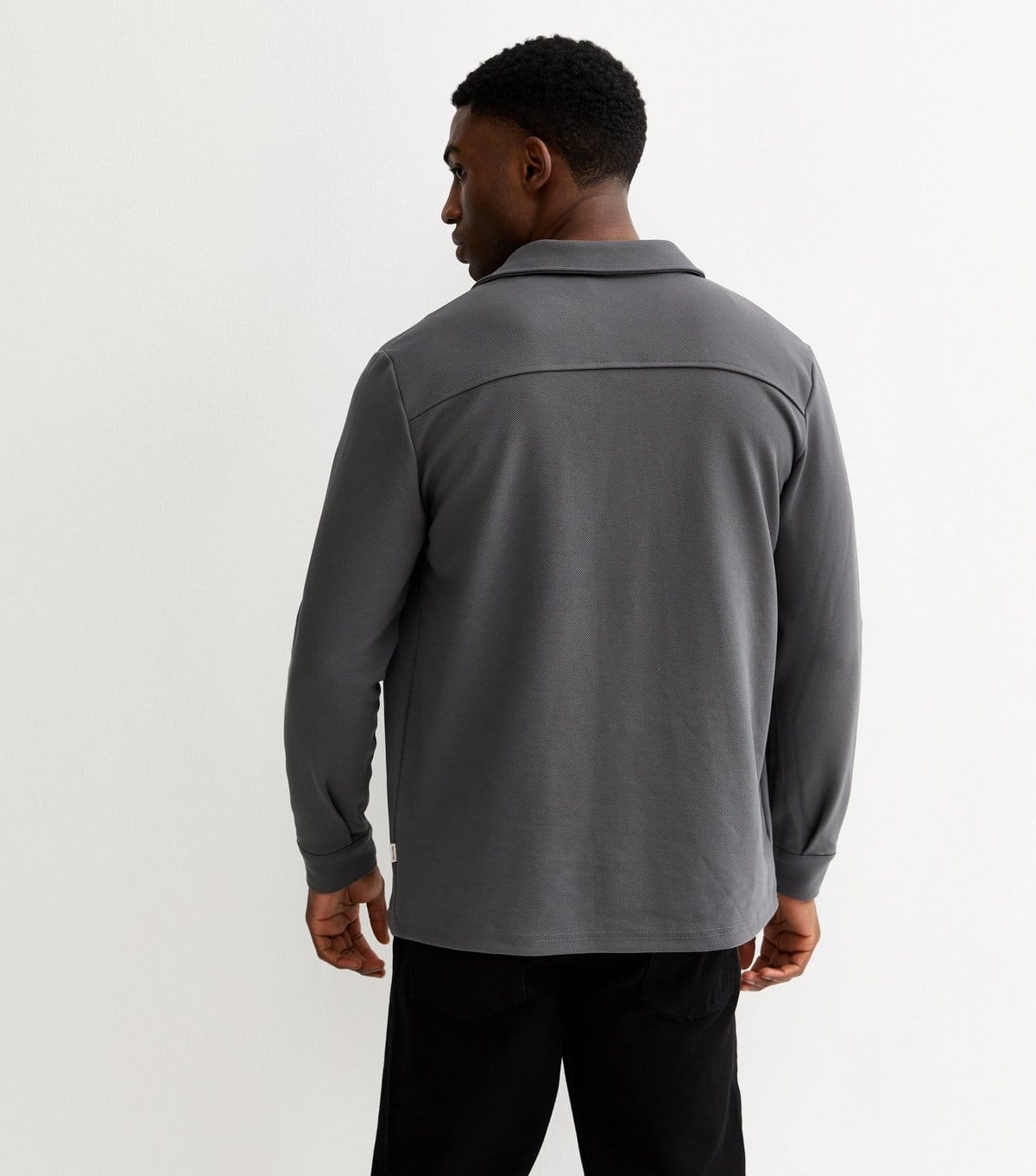 Only and Sons Men's Dark Grey Twill Overshirt Only and Sons New Look - 4