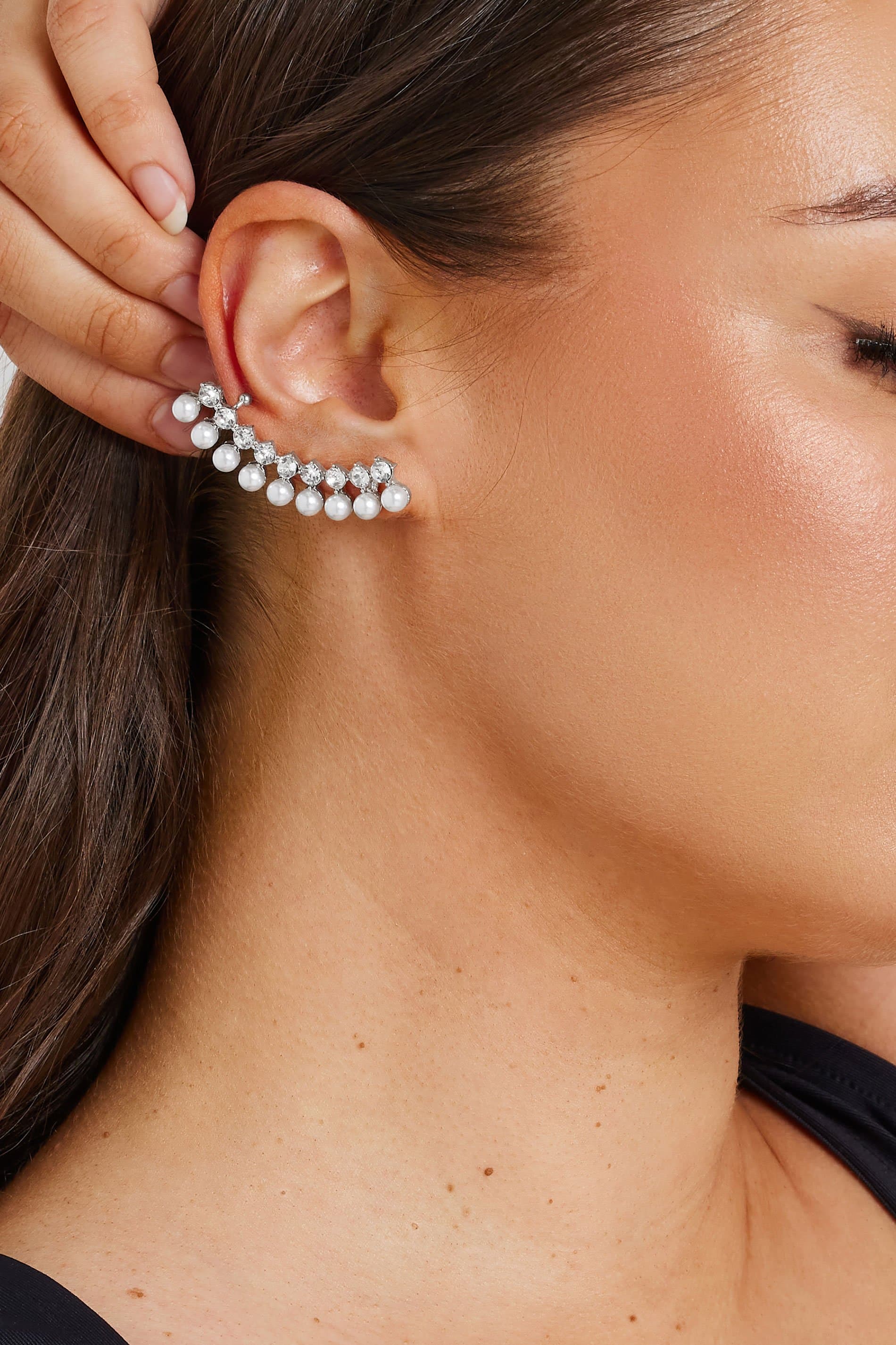 Yours Silver Tone Pearl Cuff Earring