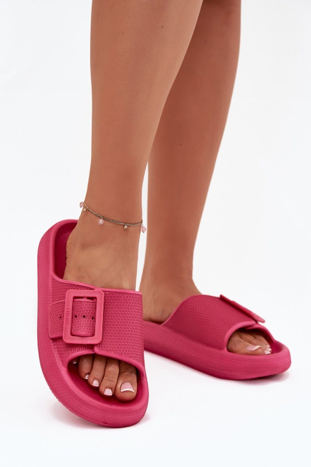Love Lace Love Lace Women's Big Star Foam Platform Buckle Adjustable Flip Flops Summer in Pink
